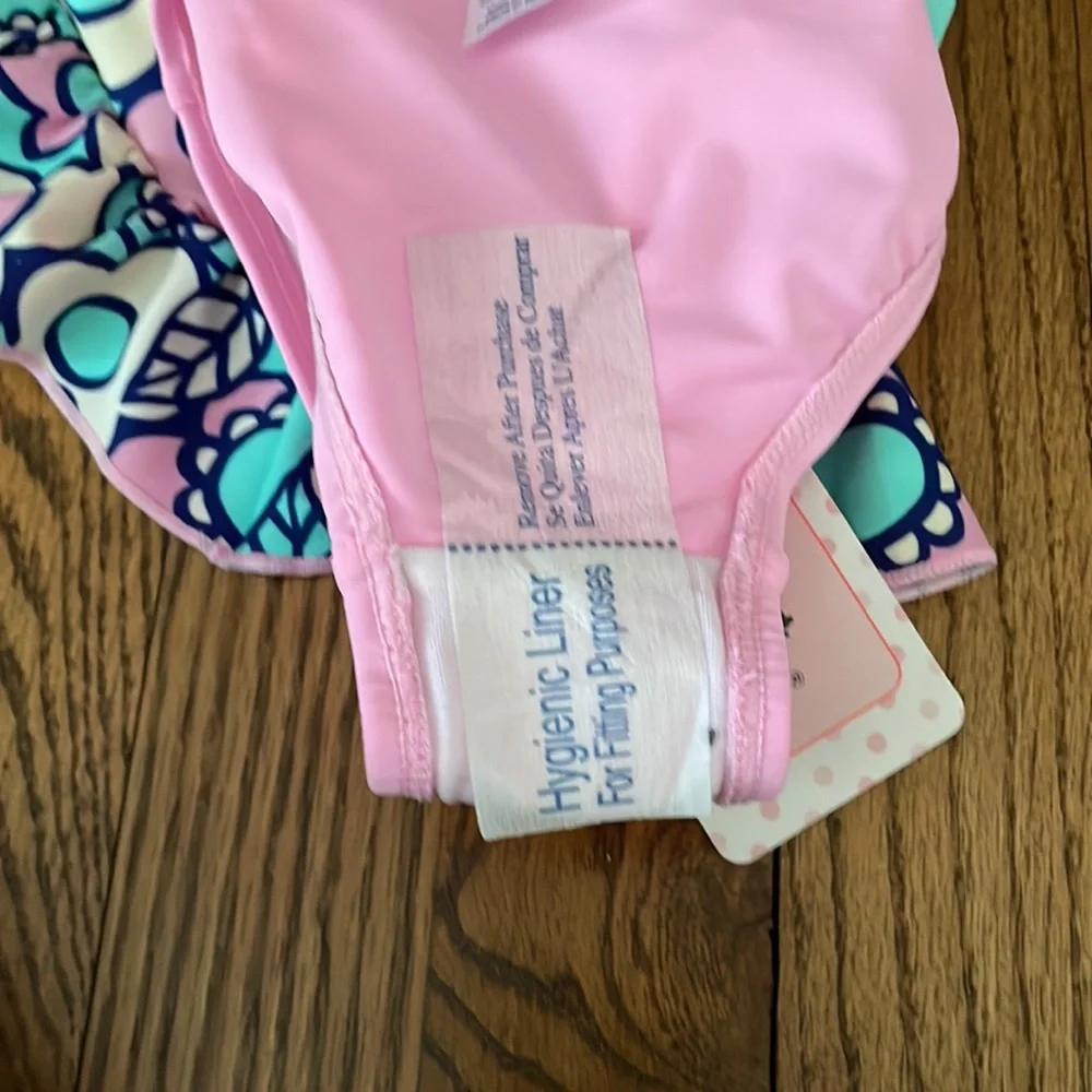 Floatimini Floral Swimsuit 2T NWT Pink Blue Ruffle Tankini UPF 50+